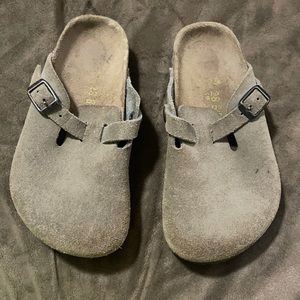 Birkenstock Kids Boston Taupe Suede Slip On Clogs Toddler Size 28(10c)